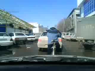 cyclist in traffic jam)))) novosib